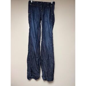Banana Republic Womens Wide‎ Leg Premium Denim Jeans Blue Size 0